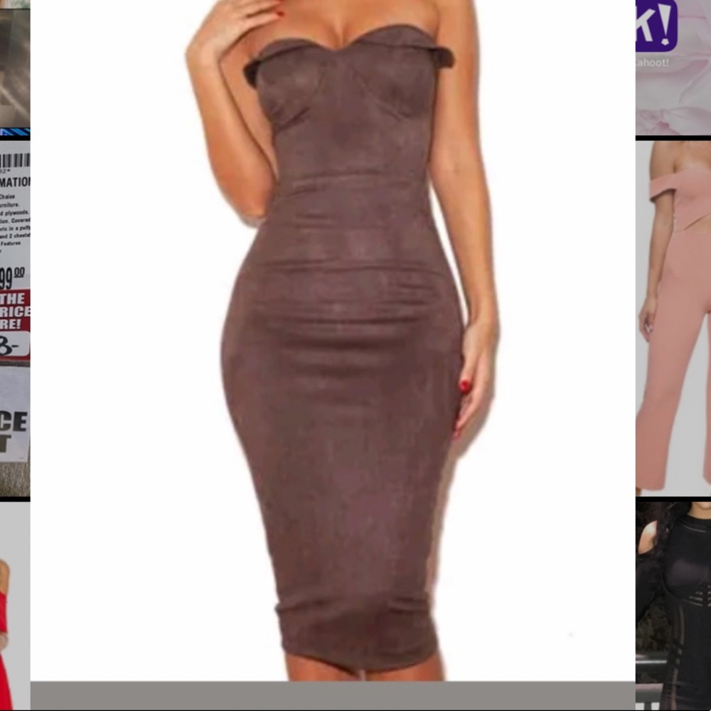 House of CB purple suede dress
